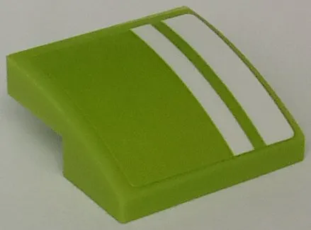 Slope, Curved 2 x 2 x 2/3 with White Stripes Pattern Side B (Sticker) - Set 42138