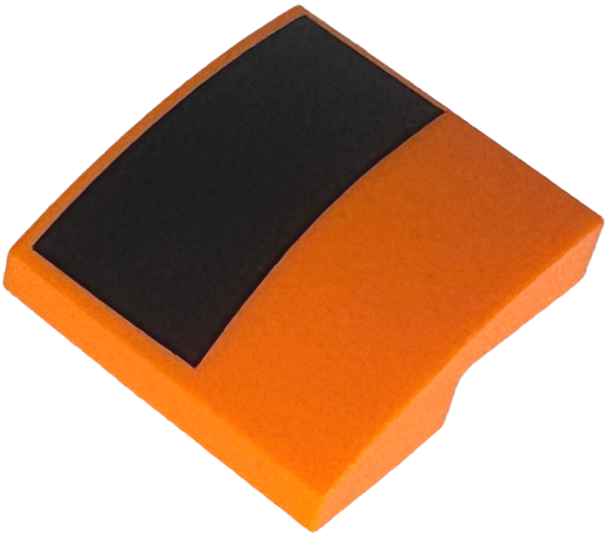 Slope, Curved 2 x 2 x 2/3 with Black Stripe Pattern Model Left Side