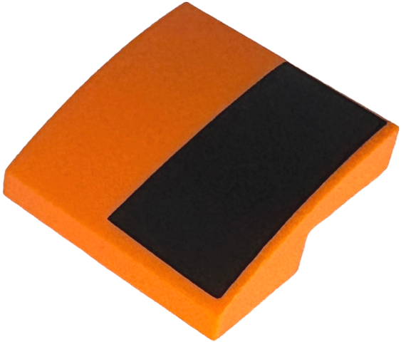 Slope, Curved 2 x 2 x 2/3 with Black Stripe Pattern Model Right Side