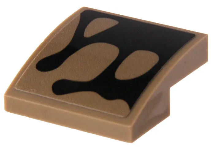 Slope, Curved 2 x 2 x 2/3 with Black Splotch Pattern (Sticker) - Set 76249