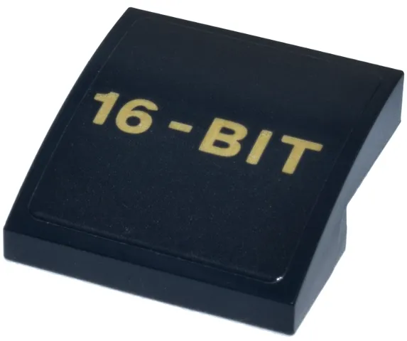 Slope, Curved 2 x 2 x 2/3 with Gold '16-BIT' Pattern (Sticker) - Set 40926