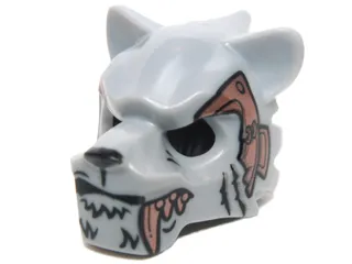 Minifigure, Headgear Mask Tiger with White Fang, Copper Fang and Copper Armor with Rivets Pattern