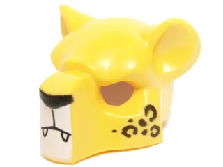 Minifigure, Headgear Mask Feline with Black Nose, Leopard Spots and Fangs Pattern