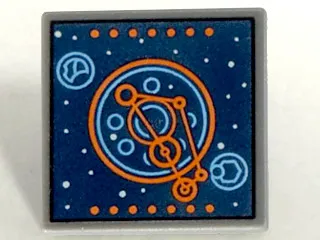 Road Sign 2 x 2 Square with Open O Clip with Blue and Orange Space Screen Pattern