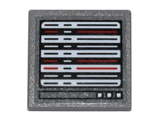 Road Sign 2 x 2 Square with Open O Clip with Computer Screen with White, Red and Black Lines Pattern (Sticker) - Set 76051
