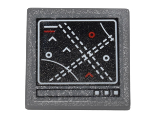 Road Sign 2 x 2 Square with Open O Clip with Computer Screen with Circles, Arcs and Dotted Lines Pattern (Sticker) - Set 76051