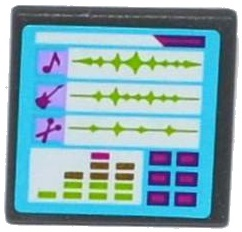 Road Sign 2 x 2 Square with Open O Clip with Music Editing Computer Screen Pattern (Sticker) - Set 41103