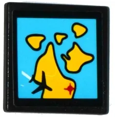 Road Sign 2 x 2 Square with Open O Clip with Map and Black Airplane Pattern (Sticker) - Set 60102