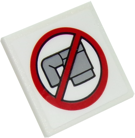 Road Sign 2 x 2 Square with Open O Clip with No Cups Pattern (Sticker) - Set 10261