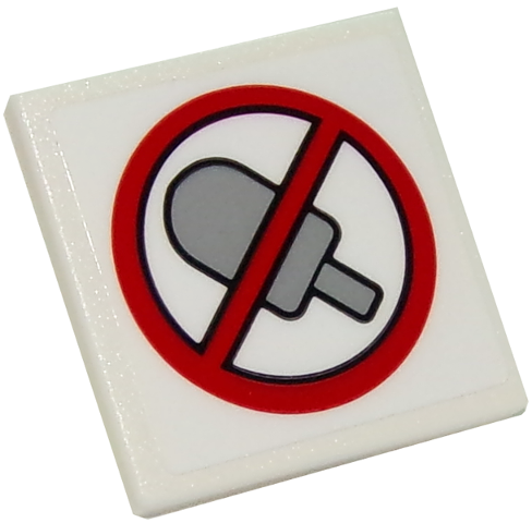 Road Sign 2 x 2 Square with Open O Clip with No Popsicles Pattern (Sticker) - Set 10261