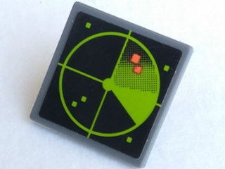 Road Sign 2 x 2 Square with Open O Clip with Lime Radar on Computer Screen Pattern (Sticker) - Set 75902