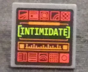 Road Sign 2 x 2 Square with Open O Clip with Computer Screen with 'INTIMIDATE' and 10 Icons Pattern (Sticker) - Set 76023