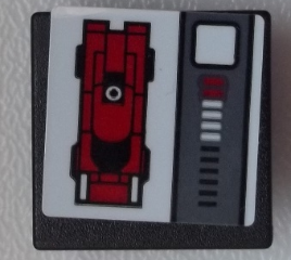 Road Sign 2 x 2 Square with Open O Clip with Red Car and Gauge Pattern (Sticker) - Set 75876