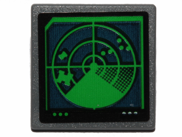 Road Sign 2 x 2 Square with Open O Clip with Green Radar on Computer Screen Pattern (Sticker) - Set 70835
