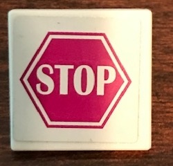 Road Sign 2 x 2 Square with Open O Clip with Magenta Stop Sign Pattern (Sticker) - Set 41134