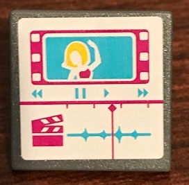 Road Sign 2 x 2 Square with Open O Clip with Woman on TV Screen Pattern (Sticker) - Set 41134