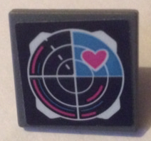 Road Sign 2 x 2 Square with Open O Clip with Radar and Pink Heart Pattern (Sticker) - Set 41333