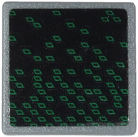 Road Sign 2 x 2 Square with Open O Clip with Dark Green Rhombuses on Black Background Pattern (Sticker) - Set 71712