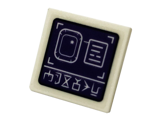 Road Sign 2 x 2 Square with Open O Clip with Monitor with Runes on Purple Background Pattern (Sticker) - Set 76103