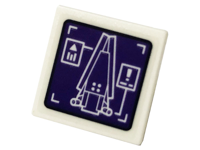Road Sign 2 x 2 Square with Open O Clip with Monitor with Wakanda Tower Pattern (Sticker) - Set 76103