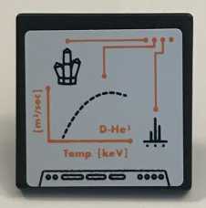 Road Sign 2 x 2 Square with Open O Clip with Graph, Rock Crystal 5 Point and Orange Lines Pattern (Sticker) - Set 60062