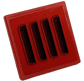 Road Sign 2 x 2 Square with Open O Clip with Black and Dark Red Air Vents Pattern (Sticker) - Set 76934