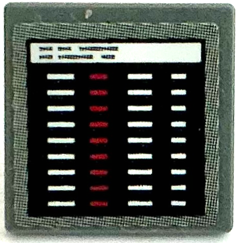 Road Sign 2 x 2 Square with Open O Clip with Computer Screen with Red and White Lines in Black Window Pattern (Sticker) - Set 75883