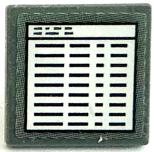 Road Sign 2 x 2 Square with Open O Clip with Computer Screen with Black Lines in White Window Pattern (Sticker) - Set 75883