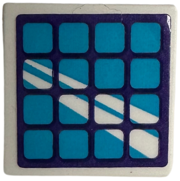 Road Sign 2 x 2 Square with Open O Clip with Dark Blue and Medium Azure Solar Panels with White Reflections Pattern (Sticker) - Set 41718