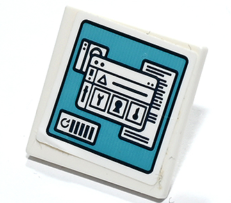 Road Sign 2 x 2 Square with Open O Clip with Medium Azure Computer Screen, Open Windows with Power Icon and Settings Menus Pattern (Sticker) - Set 41731