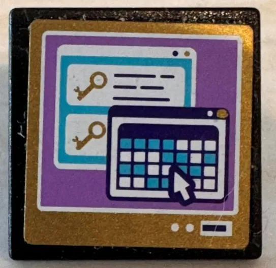 Road Sign 2 x 2 Square with Open O Clip with Keys and Keyboard on Computer Screen Pattern (Sticker) - Set 41101