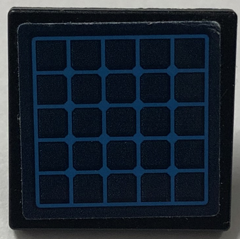 Road Sign 2 x 2 Square with Open O Clip with Dark Blue and Dark Azure Solar Panel Pattern (Sticker) - Set 41702