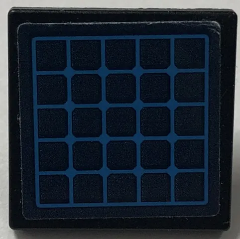 Road Sign 2 x 2 Square with Open O Clip with Dark Blue and Dark Azure Solar Panel Pattern (Sticker) - Set 41702