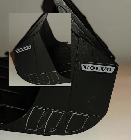 Technic Digger Bucket 15 x 23 with VOLVO Logo and Metal Plates Pattern on Both Sides (Stickers) - Set 42030