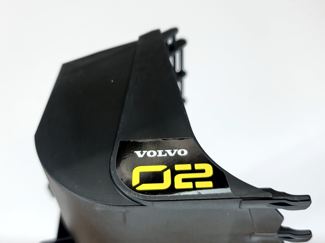 Technic Digger Bucket 15 x 23 with VOLVO Logo and "02" Pattern on Both Sides (Stickers) - Set 42081