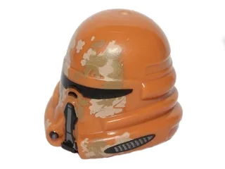 Minifigure, Headgear Helmet SW Airborne Clone Trooper with Tan and Dark Tan Camouflage Pattern