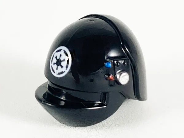Minifigure, Headgear Helmet SW Imperial Gunner with White SW Imperial Logo Pattern