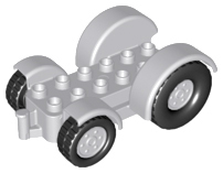 Duplo Car Base 2 x 6 Tractor with Mudguards and (Same Color) Wheels with Black Tires