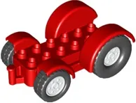 Duplo Car Base 2 x 6 Tractor with Mudguards and White Wheels with Black Tires