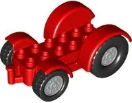 Duplo Car Base 2 x 6 Tractor with Mudguards and Light Bluish Gray Wheels with Black Tires