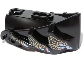 Hero Factory Creature Head, Jaw with Axle Hole with 12 White and Red Eyes and Gold Markings Pattern