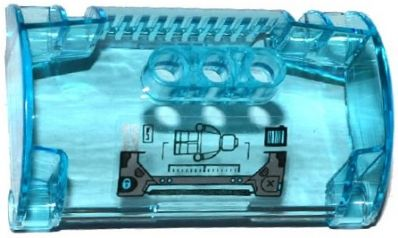 Cylinder Half 3 x 5 x 8 with Pin Holes with Minifigure, Barcode and Lock Pattern (Sticker) - Set 70169