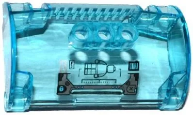 Cylinder Half 3 x 5 x 8 with Pin Holes with Minifigure, Barcode and Lock Pattern (Sticker) - Set 70169