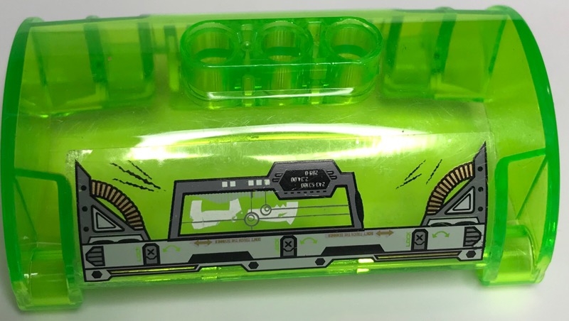 Cylinder Half 3 x 5 x 8 with Pin Holes with 'LOCK', Pipes and Trapezoid on Left Pattern (Sticker) - Set 44019