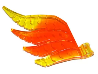 Hero Factory Wing, Feathered with Axle Hole with Marbled Trans-Yellow Pattern