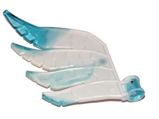 Hero Factory Wing, Feathered with Axle Hole with Marbled Trans-Light Blue Pattern
