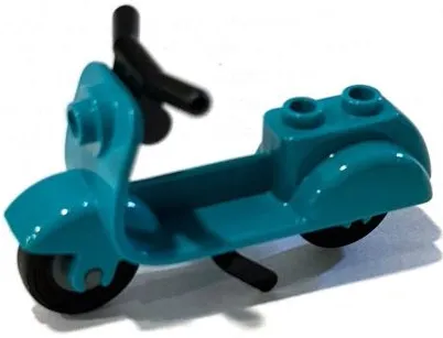 Scooter with Black Stand, Black Handlebars, and Dark Bluish Gray Wheels