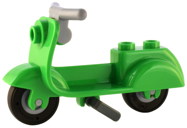 Scooter with Dark Bluish Gray Stand, Light Bluish Gray Handlebars, and Light Bluish Gray Wheels