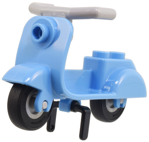 Scooter with Black Stand, Light Bluish Gray Angular Handlebars, and Light Bluish Gray Wheels