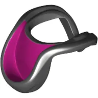 Minifigure Hood Folded Down with Magenta Lining Pattern